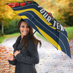 Personalized Cowboys ANZAC Tribute Umbrella Poppy Field Soldier Silhouette Aboriginal Rugby Mascot
