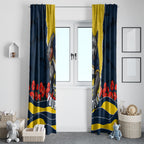 Personalized Cowboys ANZAC Tribute Window Curtain Poppy Field Soldier Silhouette Aboriginal Rugby Mascot