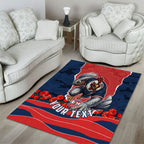 Personalized Sydney Roosters ANZAC Tribute Area Rug Poppy Field Soldier Silhouette Aboriginal Rugby Mascot