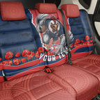Personalized Sydney Roosters ANZAC Tribute Back Car Seat Cover Poppy Field Soldier Silhouette Aboriginal Rugby Mascot