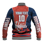 Personalized Sydney Roosters ANZAC Tribute Baseball Jacket Poppy Field Soldier Silhouette Aboriginal Rugby Mascot