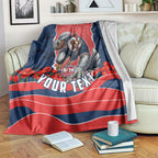 Personalized Sydney Roosters ANZAC Tribute Blanket Poppy Field Soldier Silhouette Aboriginal Rugby Mascot