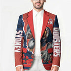 Personalized Sydney Roosters ANZAC Tribute Blazer Poppy Field Soldier Silhouette Aboriginal Rugby Mascot