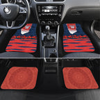 Personalized Sydney Roosters ANZAC Tribute Car Mats Poppy Field Soldier Silhouette Aboriginal Rugby Mascot