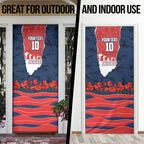 Personalized Sydney Roosters ANZAC Tribute Door Cover Poppy Field Soldier Silhouette Aboriginal Rugby Mascot