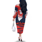 Personalized Sydney Roosters ANZAC Tribute Family Matching Off The Shoulder Long Sleeve Dress and Hawaiian Shirt Poppy Field Soldier Silhouette Aboriginal Rugby Mascot