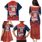 Personalized Sydney Roosters ANZAC Tribute Family Matching Puletasi and Hawaiian Shirt Poppy Field Soldier Silhouette Aboriginal Rugby Mascot