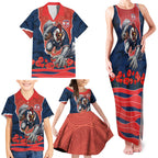 Personalized Sydney Roosters ANZAC Tribute Family Matching Tank Maxi Dress and Hawaiian Shirt Poppy Field Soldier Silhouette Aboriginal Rugby Mascot