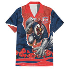 Personalized Sydney Roosters ANZAC Tribute Family Matching Tank Maxi Dress and Hawaiian Shirt Poppy Field Soldier Silhouette Aboriginal Rugby Mascot
