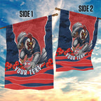 Personalized Sydney Roosters ANZAC Tribute Garden Flag Poppy Field Soldier Silhouette Aboriginal Rugby Mascot