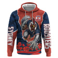 Personalized Sydney Roosters ANZAC Tribute Hoodie Poppy Field Soldier Silhouette Aboriginal Rugby Mascot