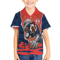Personalized Sydney Roosters ANZAC Tribute Kid Hawaiian Shirt Poppy Field Soldier Silhouette Aboriginal Rugby Mascot