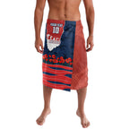 Personalized Sydney Roosters ANZAC Tribute Lavalava Poppy Field Soldier Silhouette Aboriginal Rugby Mascot
