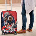 Personalized Sydney Roosters ANZAC Tribute Luggage Cover Poppy Field Soldier Silhouette Aboriginal Rugby Mascot