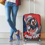 Personalized Sydney Roosters ANZAC Tribute Luggage Cover Poppy Field Soldier Silhouette Aboriginal Rugby Mascot