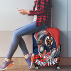 Personalized Sydney Roosters ANZAC Tribute Luggage Cover Poppy Field Soldier Silhouette Aboriginal Rugby Mascot