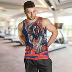 Personalized Sydney Roosters ANZAC Tribute Men Tank Top Poppy Field Soldier Silhouette Aboriginal Rugby Mascot
