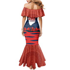 Personalized Sydney Roosters ANZAC Tribute Mermaid Dress Poppy Field Soldier Silhouette Aboriginal Rugby Mascot