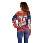 Personalized Sydney Roosters ANZAC Tribute Off Shoulder Sweater Poppy Field Soldier Silhouette Aboriginal Rugby Mascot