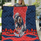 Personalized Sydney Roosters ANZAC Tribute Quilt Poppy Field Soldier Silhouette Aboriginal Rugby Mascot