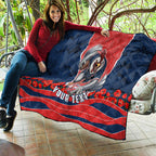 Personalized Sydney Roosters ANZAC Tribute Quilt Poppy Field Soldier Silhouette Aboriginal Rugby Mascot