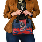 Personalized Sydney Roosters ANZAC Tribute Shoulder Handbag Poppy Field Soldier Silhouette Aboriginal Rugby Mascot