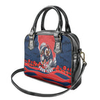 Personalized Sydney Roosters ANZAC Tribute Shoulder Handbag Poppy Field Soldier Silhouette Aboriginal Rugby Mascot