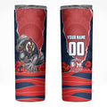Personalized Sydney Roosters ANZAC Tribute Skinny Tumbler Poppy Field Soldier Silhouette Aboriginal Rugby Mascot