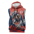 Personalized Sydney Roosters ANZAC Tribute Sleeveless Hoodie Poppy Field Soldier Silhouette Aboriginal Rugby Mascot