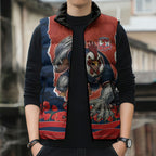 Personalized Sydney Roosters ANZAC Tribute Sleeveless Puffer Jacket Poppy Field Soldier Silhouette Aboriginal Rugby Mascot
