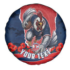 Personalized Sydney Roosters ANZAC Tribute Spare Tire Cover Poppy Field Soldier Silhouette Aboriginal Rugby Mascot