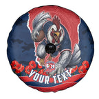 Personalized Sydney Roosters ANZAC Tribute Spare Tire Cover Poppy Field Soldier Silhouette Aboriginal Rugby Mascot
