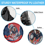 Personalized Sydney Roosters ANZAC Tribute Spare Tire Cover Poppy Field Soldier Silhouette Aboriginal Rugby Mascot