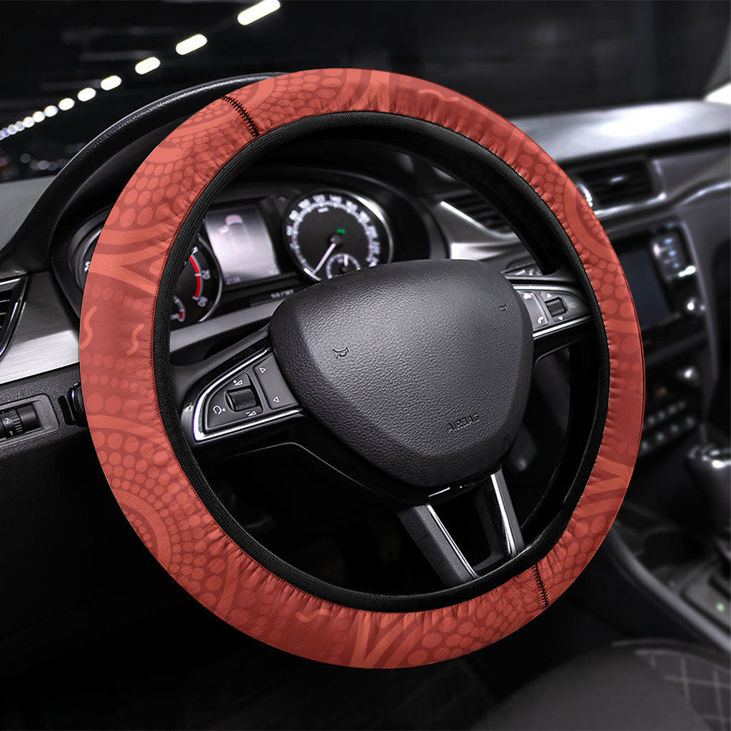 Sydney Roosters ANZAC Tribute Steering Wheel Cover Poppy Field Soldier Silhouette Aboriginal Rugby Mascot