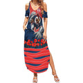 Personalized Sydney Roosters ANZAC Tribute Summer Maxi Dress Poppy Field Soldier Silhouette Aboriginal Rugby Mascot
