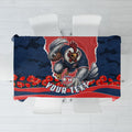 Personalized Sydney Roosters ANZAC Tribute Tablecloth Poppy Field Soldier Silhouette Aboriginal Rugby Mascot