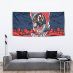 Personalized Sydney Roosters ANZAC Tribute Tapestry Poppy Field Soldier Silhouette Aboriginal Rugby Mascot