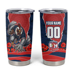 Personalized Sydney Roosters ANZAC Tribute Tumbler Cup Poppy Field Soldier Silhouette Aboriginal Rugby Mascot