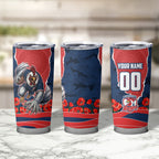 Personalized Sydney Roosters ANZAC Tribute Tumbler Cup Poppy Field Soldier Silhouette Aboriginal Rugby Mascot