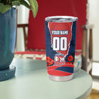 Personalized Sydney Roosters ANZAC Tribute Tumbler Cup Poppy Field Soldier Silhouette Aboriginal Rugby Mascot