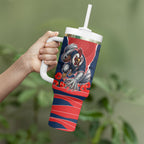 Personalized Sydney Roosters ANZAC Tribute Tumbler With Handle Poppy Field Soldier Silhouette Aboriginal Rugby Mascot
