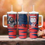 Personalized Sydney Roosters ANZAC Tribute Tumbler With Handle Poppy Field Soldier Silhouette Aboriginal Rugby Mascot