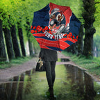 Personalized Sydney Roosters ANZAC Tribute Umbrella Poppy Field Soldier Silhouette Aboriginal Rugby Mascot