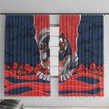 Personalized Sydney Roosters ANZAC Tribute Window Curtain Poppy Field Soldier Silhouette Aboriginal Rugby Mascot