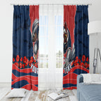 Personalized Sydney Roosters ANZAC Tribute Window Curtain Poppy Field Soldier Silhouette Aboriginal Rugby Mascot