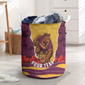 Personalized Brisbane Broncos ANZAC Tribute Laundry Basket Poppy Field Soldier Silhouette Aboriginal Rugby Mascot