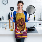 Personalized Brisbane Broncos ANZAC Tribute Apron Poppy Field Soldier Silhouette Aboriginal Rugby Mascot