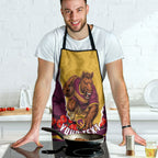 Personalized Brisbane Broncos ANZAC Tribute Apron Poppy Field Soldier Silhouette Aboriginal Rugby Mascot