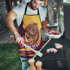 Personalized Brisbane Broncos ANZAC Tribute Apron Poppy Field Soldier Silhouette Aboriginal Rugby Mascot