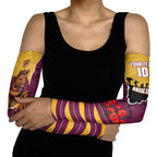 Personalized Brisbane Broncos ANZAC Tribute Arm Sleeves Poppy Field Soldier Silhouette Aboriginal Rugby Mascot